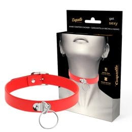 COQUETTE - CHIC DESIRE RED VEGAN LEATHER NECKLACE WOMAN FETISH ACCESSORY 2